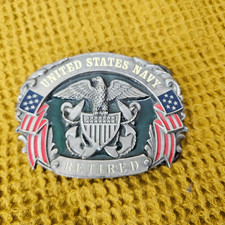 United States Navy Retired Belt Buckle/ Vintage 1992 Pewter