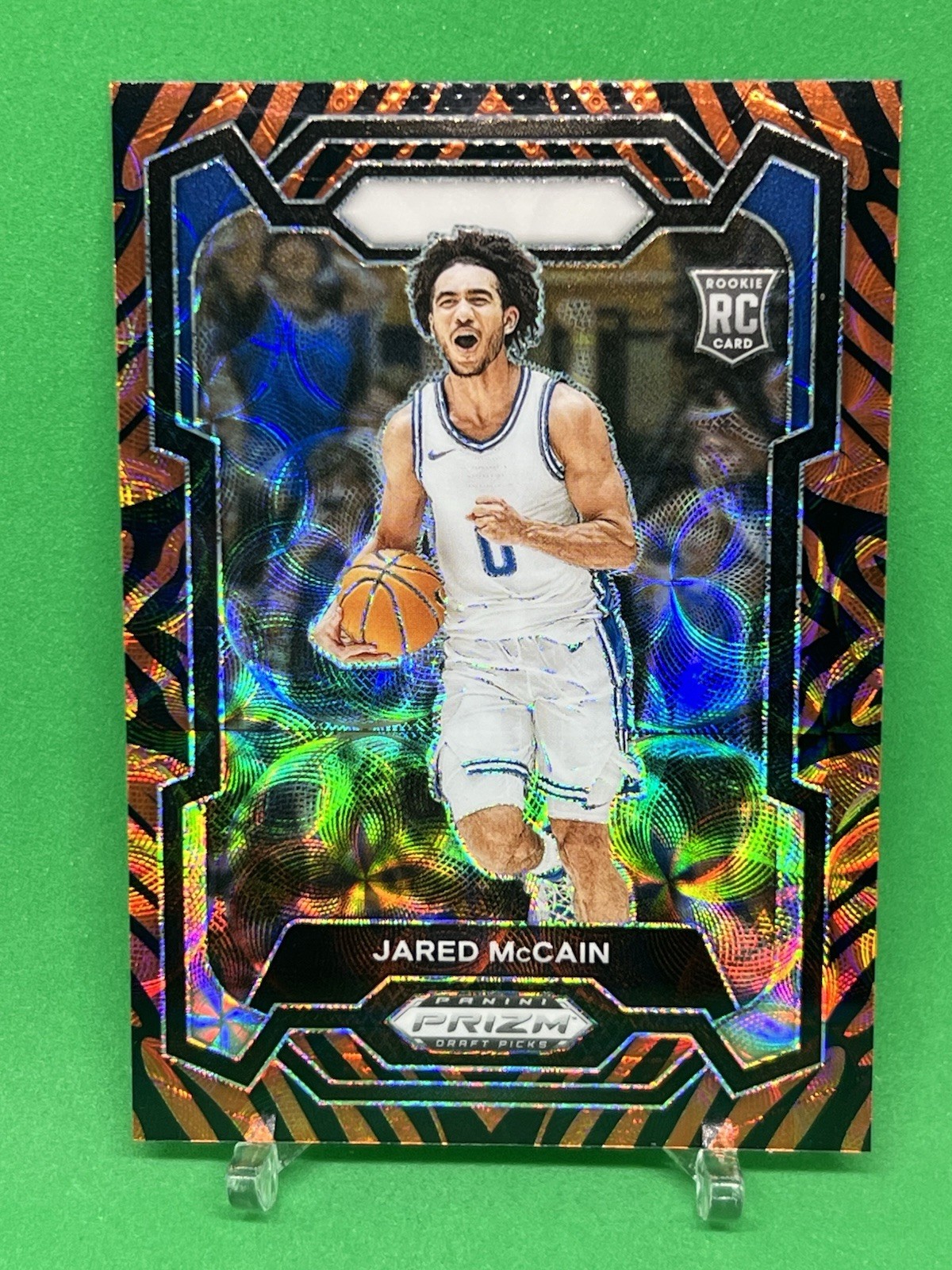 2024 Panini Prizm Draft Jared McCain #35 Tiger Stripe Prizm SSP RC