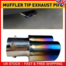 Universal Exhaust Pipe Tip Rear Tail Throat Muffler Stainless Steel Straight 1PC