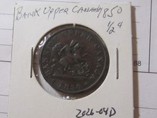 1850 Bank of Upper Canada One Half Penny Token - Slaying the Dragon - VF Cond