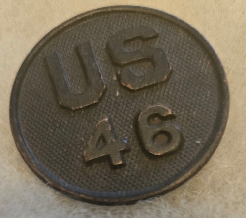 WW1 US 46th Regt. Collar Disc with nut and good screw post.