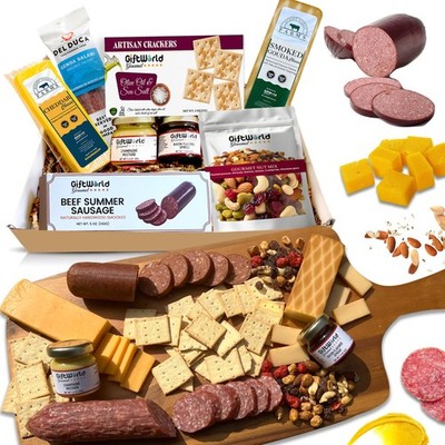 Charcuterie Meat Cheese Gift Basket Board Food Items Gifts Men Sampler