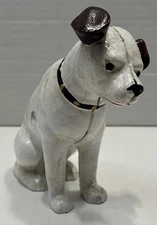 Vintage Cast Iron Nipper Dog 5.75” Tall Money Coin Bank Victor Records