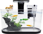 Fish Tank Kit, Small Aquarium Starter Tank with Filter and Light, Acrylic Nano D