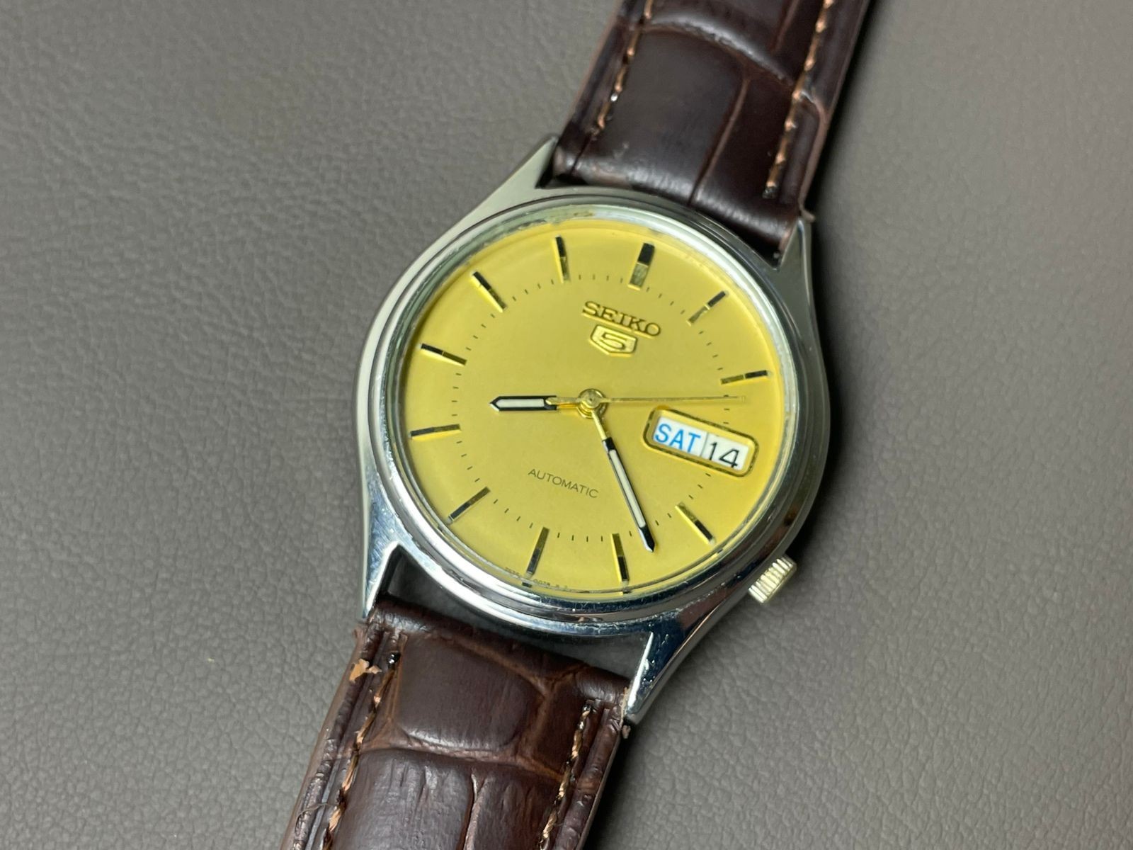 Seiko 5 Automatic 7S26-00X0 Yellow Dial 35mm Men's Watch