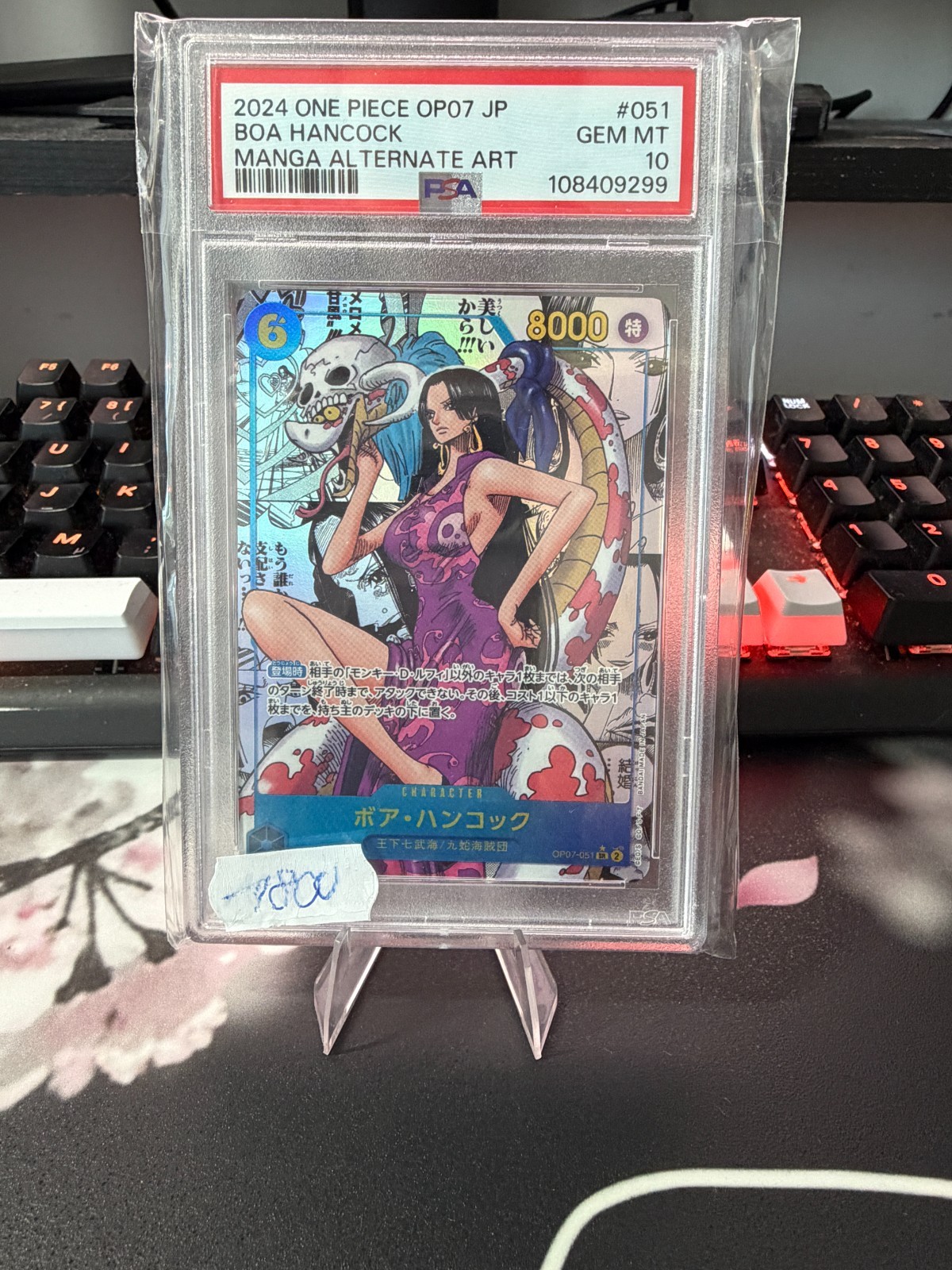 One Piece Card Game Boa Hancock OP07-051 Manga Alternate Art PSA 10 Gem Mint