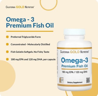 Fischöl Gele California Gold Nutrition Omega-3 preisgekrönt quecksilberfrei