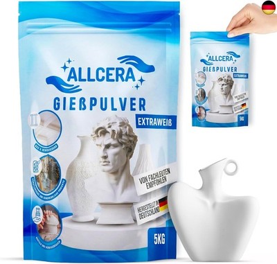 Gießpulver Weiß 1x5kg - Premium Keramik-Gips | Giesspulver zum gießen für Sil