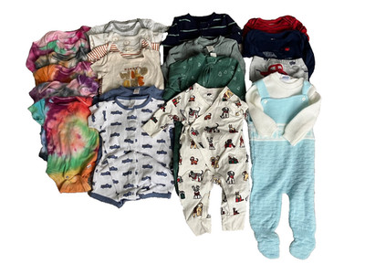Baby Boys 6-9 Months Bundle - Bodysuits, Pants, Pajamas, Rompers: 21 PCs