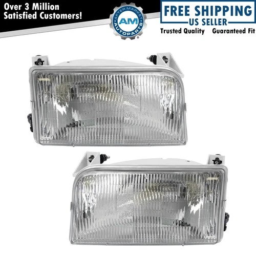 Headlight Assembly Pair 2pc for 1992-1996 Ford Bronco F-150 F-250 F-350