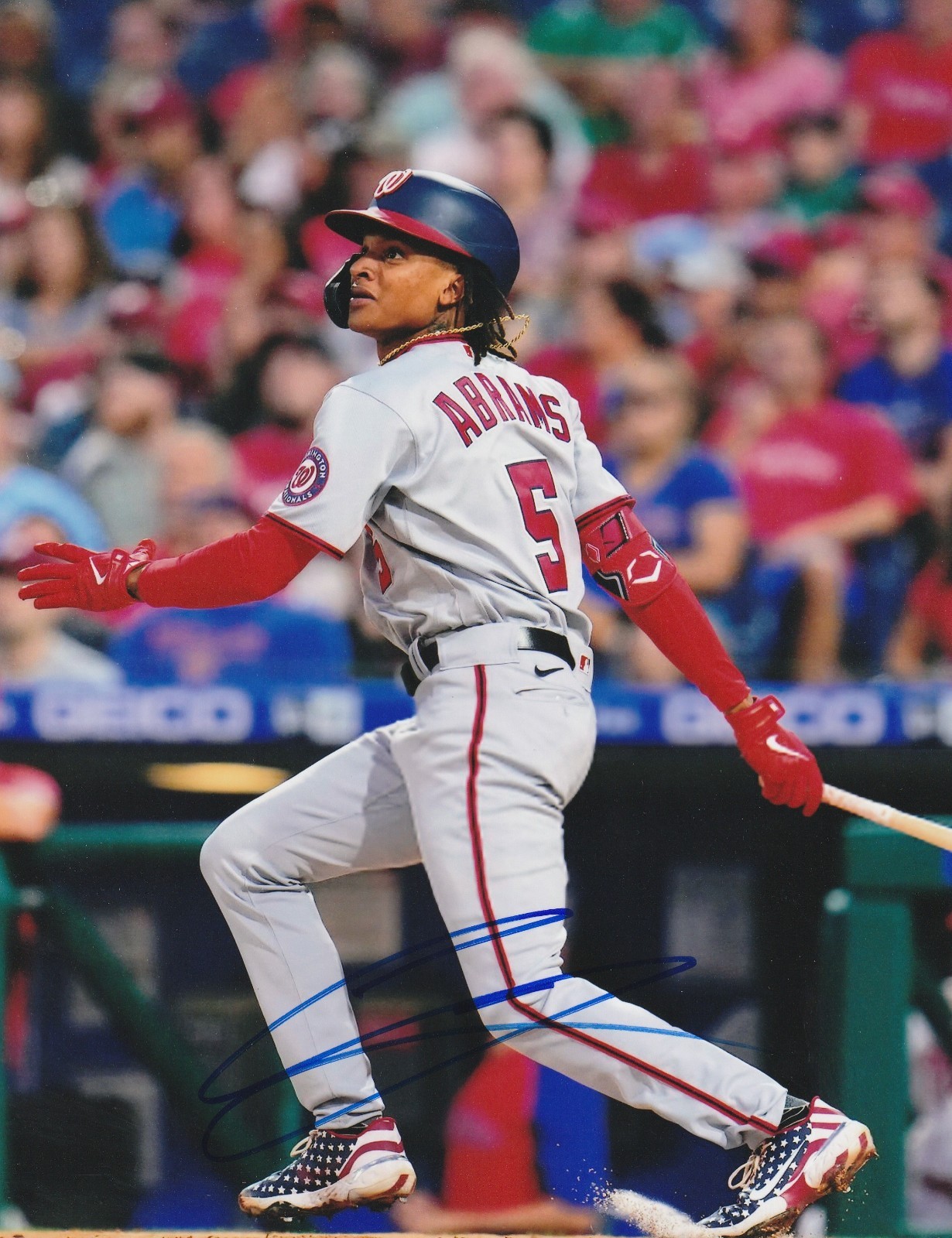 CJ ABRAMS WASHINGTON NATIONALS ACTION SIGNED 8x10 