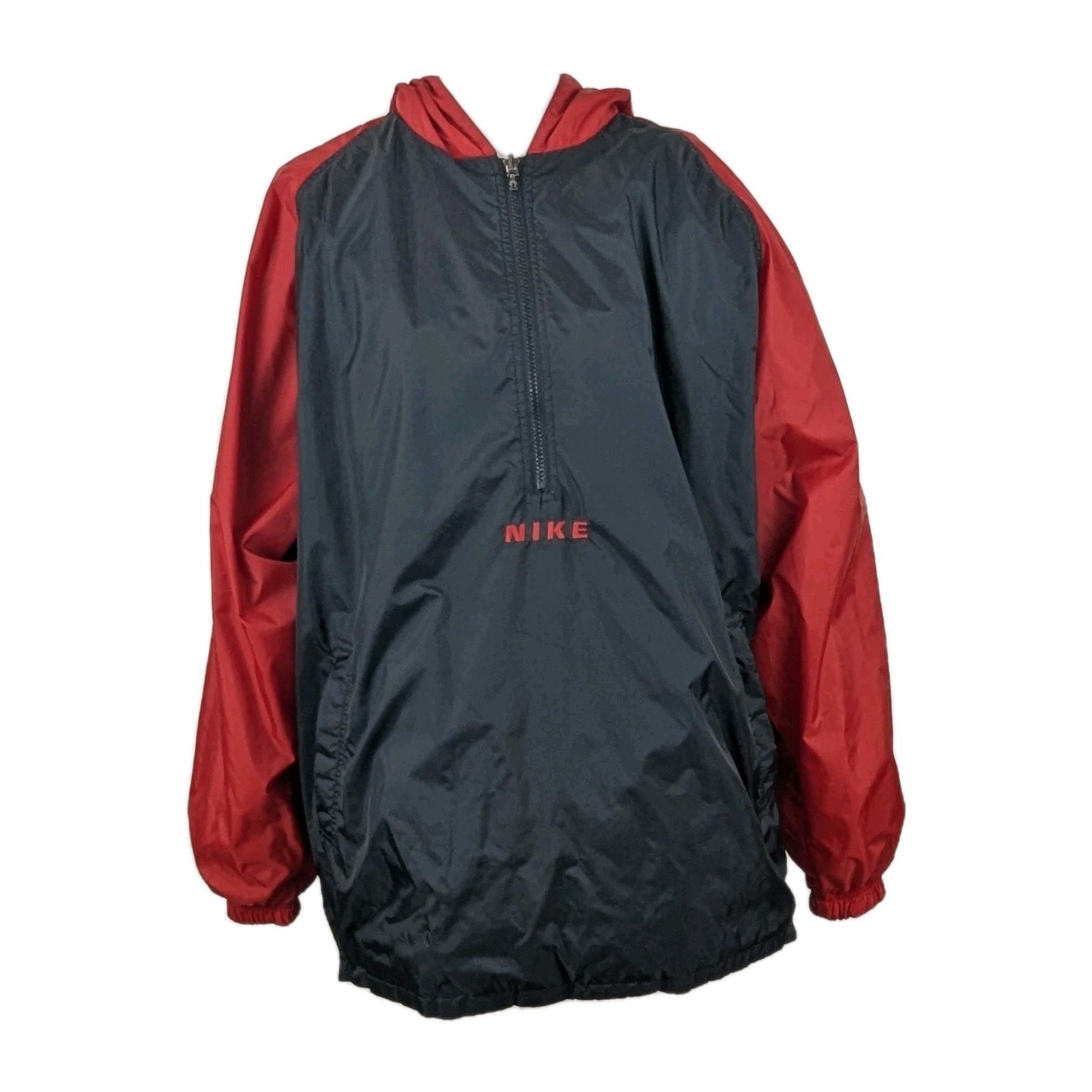 SACAI X NIKE Giacca a vento vintage Nike 1 2 zip con cappuccio uomo XL reversibile nero rosso grigio