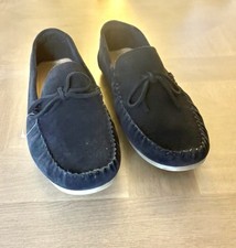 ZARA Men’s Moccasins Black Suede Driving Apron Loafers Slip On EU 42 US 9