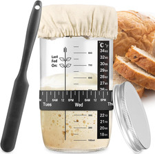 Sourdough Starter kit, 34OZ Sourdough Starter Jar with Date Marked Feeding Ba...