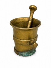 Antiker Miniatur Mörser mit Stößel Bronze Messing Apotheker Deko Sammlerstück