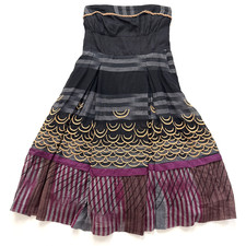 FLOREAT Anthropologie Crinoline ONE HUNDRED SUMMITS DRESS Black Embroidered