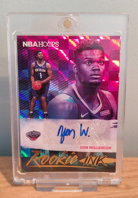 2019-20 Panini NBA Hoops Zion Williamson #RI-ZWL Rookie Ink Autograph