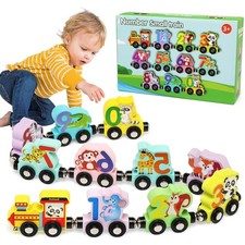 Holzzug Mobiles Zoo Zahlen Zug Spielzeug Lernspielzeug Kinder