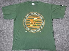 90s Miami Hurricanes Shirt Mens Large Starter Green Sebastian The Ibis Vintage