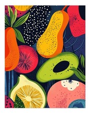 Vibrant Fruit Wall Art Poster - Modern Kitchen Decor Premium Quality