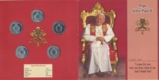 Malta: Sovereign Military Order of, 2005 1 Lira Pope John Paul II 5 Coin UNC Set