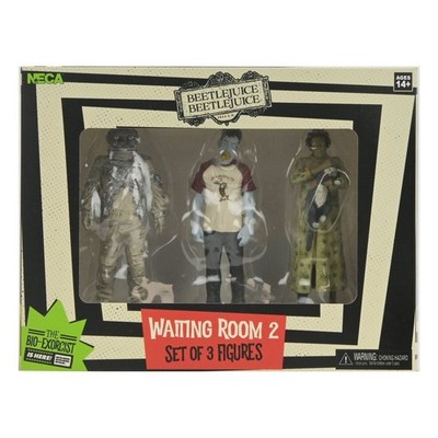 Pack Figuren Neca Beetlejuice ''WARTEZIMMER Set 2'' Cat Lady Space Man Hot Dog