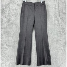 Classiques Entier Pants 4 Wool Blend Wide Leg Career Lined Trouser Office Gray