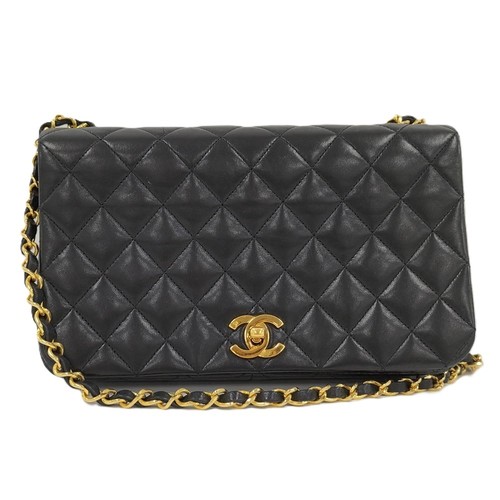 CHANEL Matelasse Single flap Chain Shoulder Bag Leather 704096