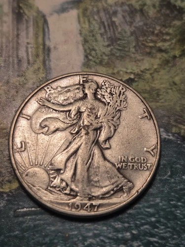 1947 NMM Walking Liberty Silver Half Dollar VF