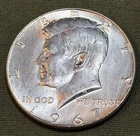 USA - John F. Kennedy Silver Half Dollar JFK 1967-P BU- FREE SHIP!