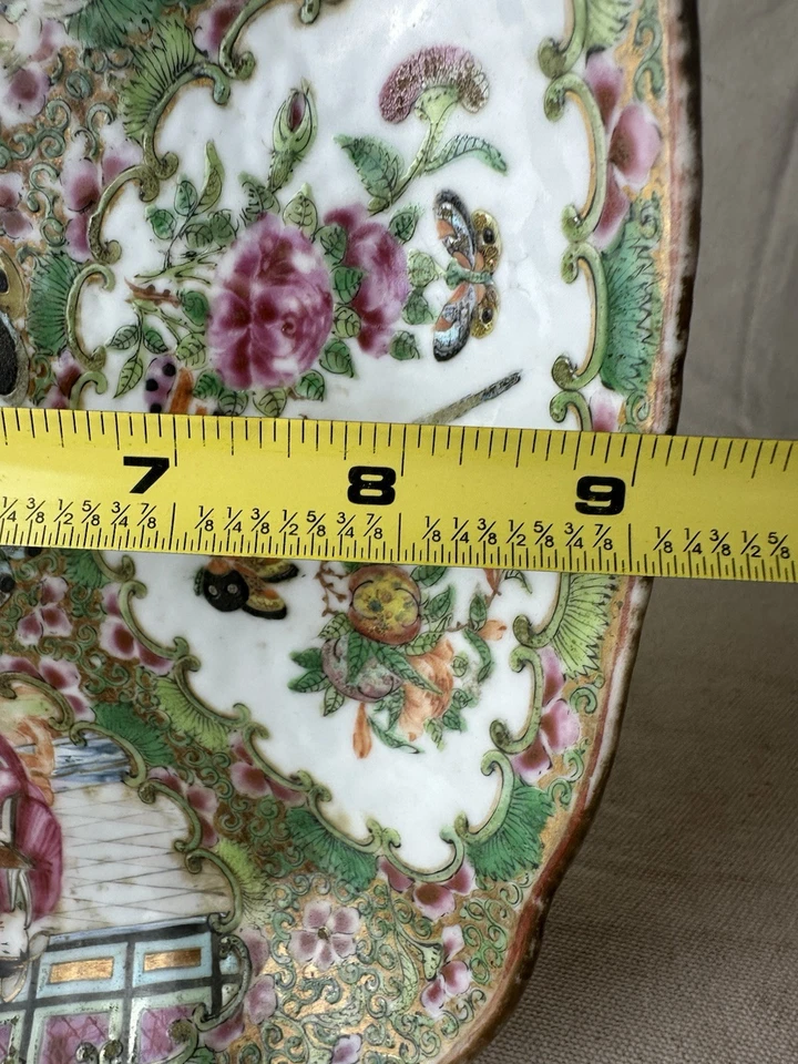 ANTIQUE CHINESE ROSE MEDALLION SERVING PLATE - Image 4 of 4