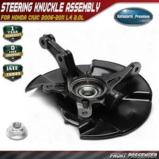 Front Passenger Steering Knuckle & Hub Bearing for Honda Civic 2006-2011 L4 2.0L