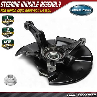 #ad #ad Front Passenger Steering Knuckle amp; Hub Bearing for Honda Civic 2006 2011 L4 2.0L $149.99