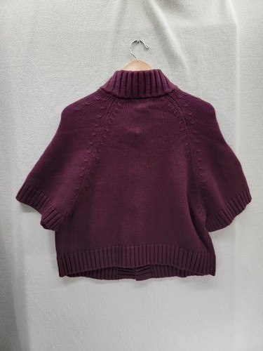 Michael Kors Burgundy Short Sleeve Cardigan Sweater Size-S - Picture 2 of 7