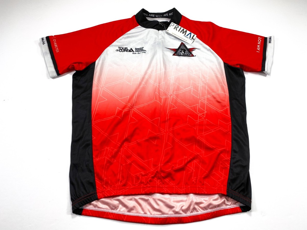 Grand maillot de cyclisme homme Primal haut rouge American Diabetes