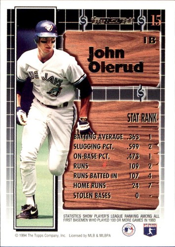 1994 Topps INSERT OR NOIR ⚾ VOUS CHOISISSEZ VOS FAVORIS 🧢 CARTES DE BASEBALL MLB ⚾ - Photo 36 sur 78