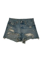 Levi  s 501 Big E Cut Off Denim Jean Shorts Blue Distressed SZ 28x2 Vintage GUC