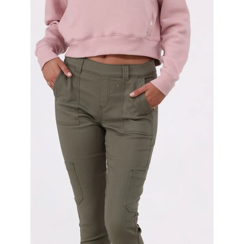 No Boundaries Utility Skinny Jeggings, 28.5" Inseam, Dark Olive Size XXS(00) - Picture 3 of 4