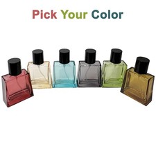 30ml 1oz colored glass empty perfume trapezoid spray bottles