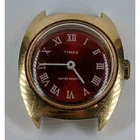 Womens VTG Gold & Red Automatic Timex Wristwatch Wrist Watch Watches For Women