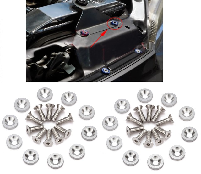 20x JDM BILLET ALUMINUM FENDER/BUMPER WASHER/BOLT ENGINE BAY DRESS UP