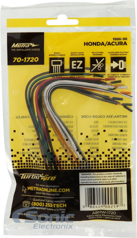 Metra 70-1720 Wiring Harness for Select 1986-98 Honda/Accord Vehicles - Image 4 of 4
