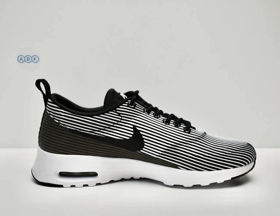 Nike Air Max Thea KJCRD Damen-Nadelstreifen schwarz weiß metallic silber UK-Größe 4,5 - Bild 2 von 4
