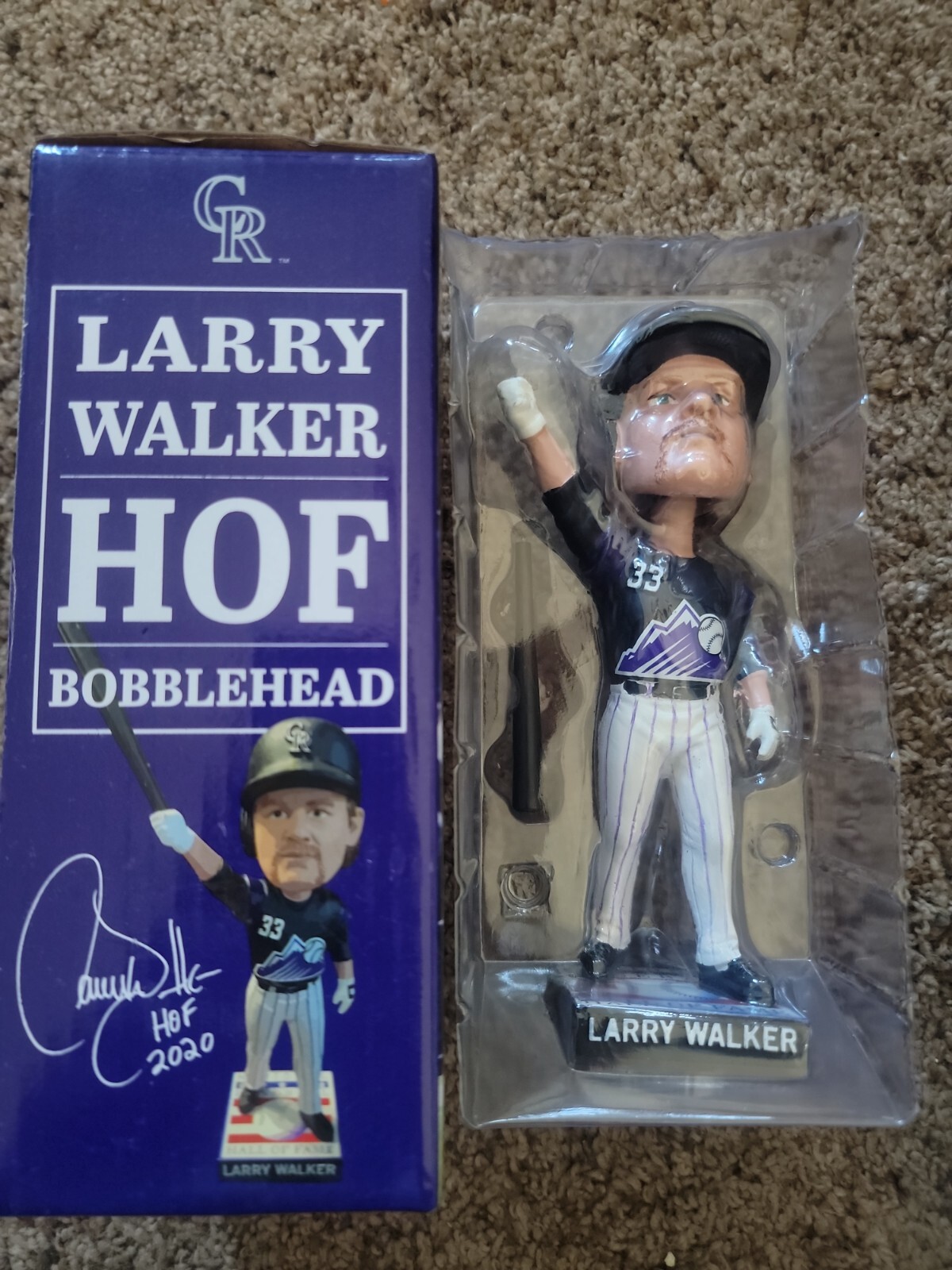 LARRY WALKER 2021 COLORADO ROCKIES HALL OF FAME HOF BOBBLEHEAD 9.25.21 ...