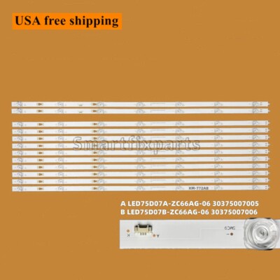 12Pcs LED Backlight Bars For ELEMENT E4FAA75R 30375007005 30375007006 WR75UT4210
