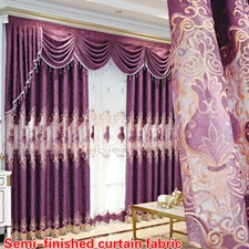 Embroidery Chenille Curatin Fabric Tulle Window Drape Material Semi-finished