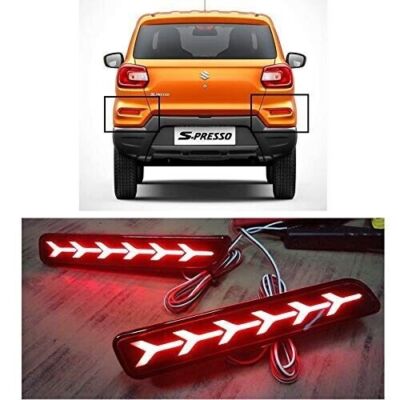 2X Rear Bumper Reflector LED Brake Light For Suzuki S Presso
