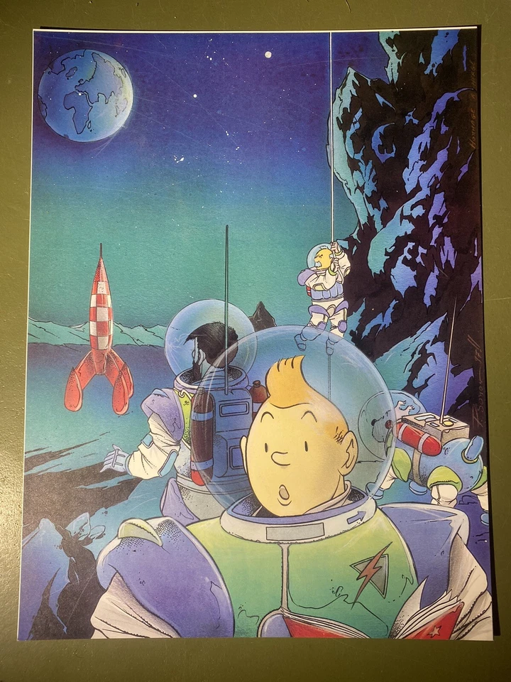 Affiche Tintin Hommage à Hergé Pascal Somon 1997 - Photo 1/1