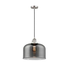 Innovations FR X- Bell 1 Light Mini Pendant, SN/Smoke-L - 201CSW-SN-G73-L