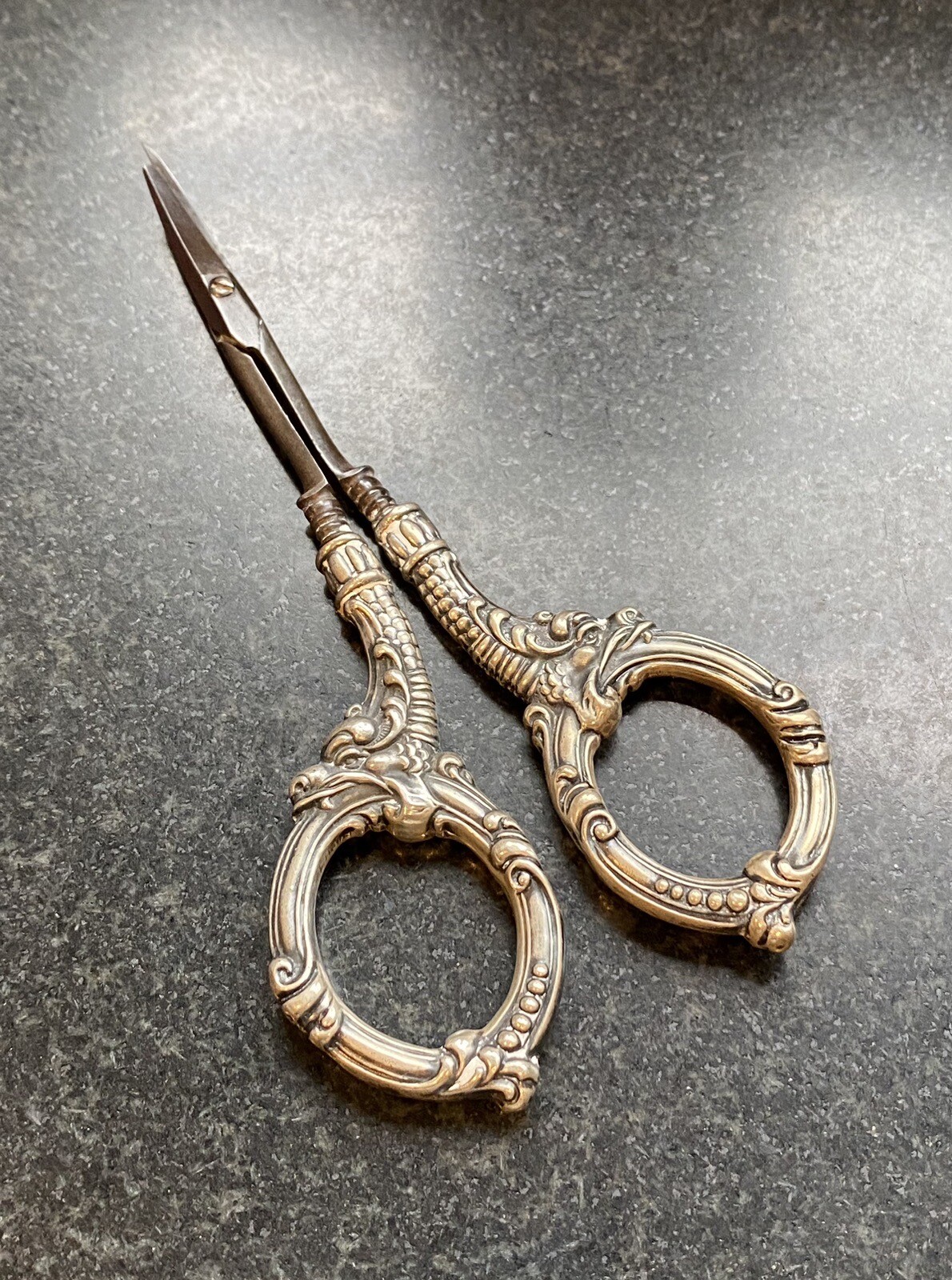 Antique Sterling Silver Sewing Scissors eBay